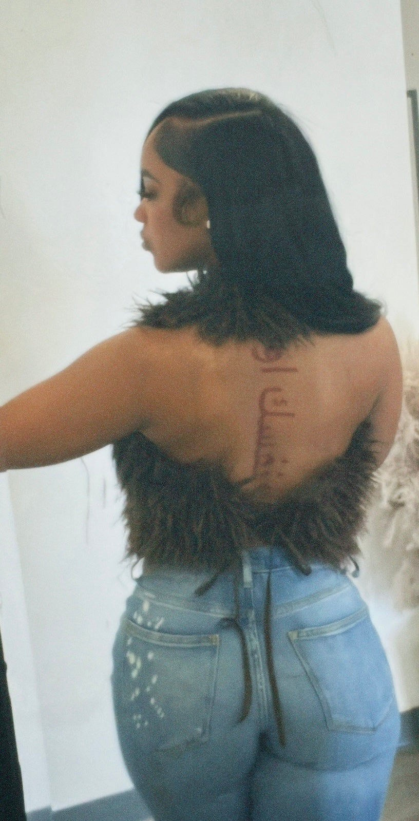 Cocoa Fur Halter Top